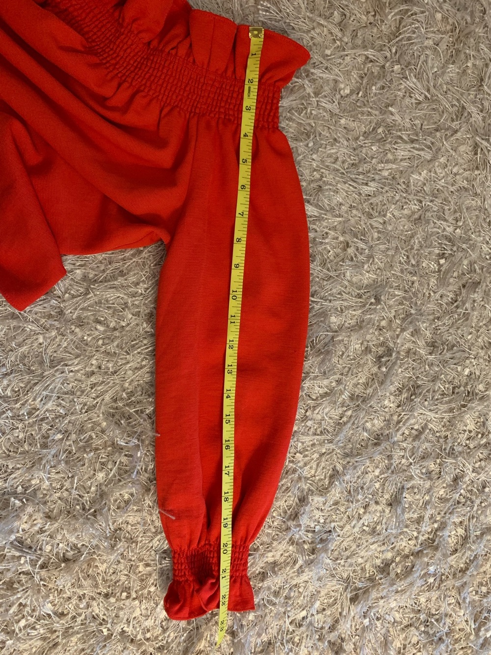 Avon Lane Red Off-Shoulder Ruffle Top - Picture 3 of 5